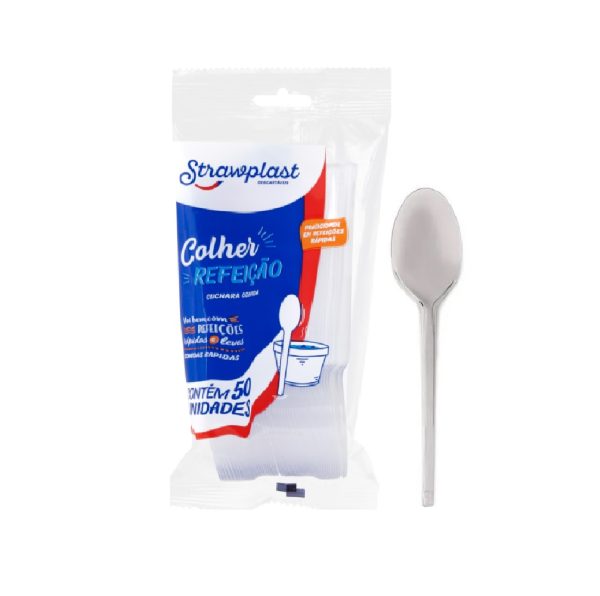 Colher Cristal para Refeição C/ 50 Straw