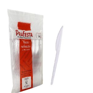 Faca Cristal para Refeição C/50 unid Prafesta