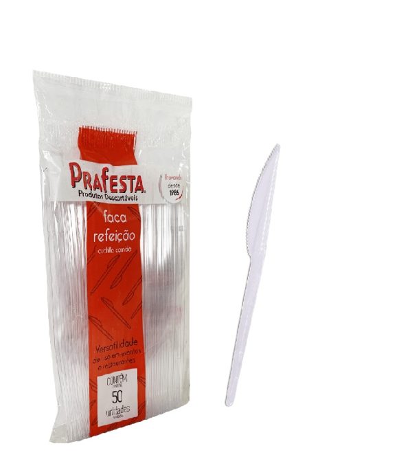 Faca Cristal para Refeição C/50 unid Prafesta