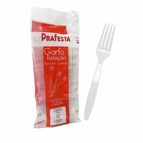 Garfo Cristal Premium para Refeição C/ 50 Prafesta