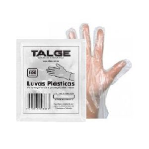 Luva Plastica Descartavel Lisa Talge C/100 unid