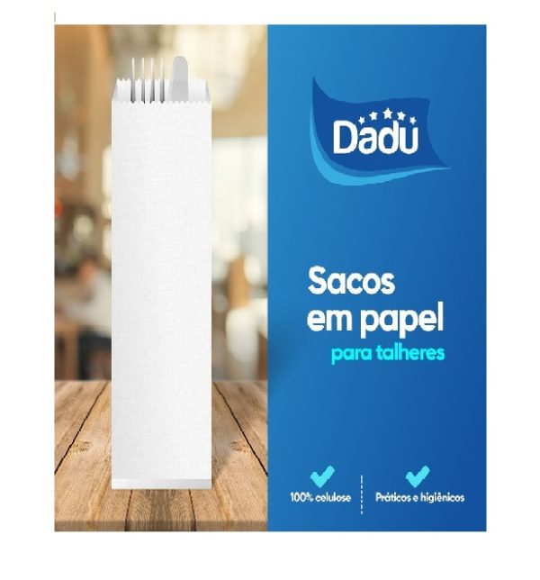 Saco de Papel Branco para Talher 100% Cel C/500 Dadu