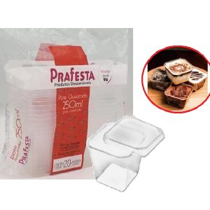 Pote Tampa Prafesta Quadrado 250ml C/20