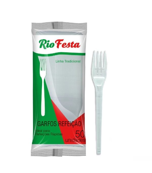 Garfo Cristal para Refeição C/ 50 Rio Festa