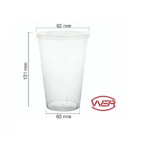 Copo com Tampa Baixa Wear Redondo 550ml C/5 unid