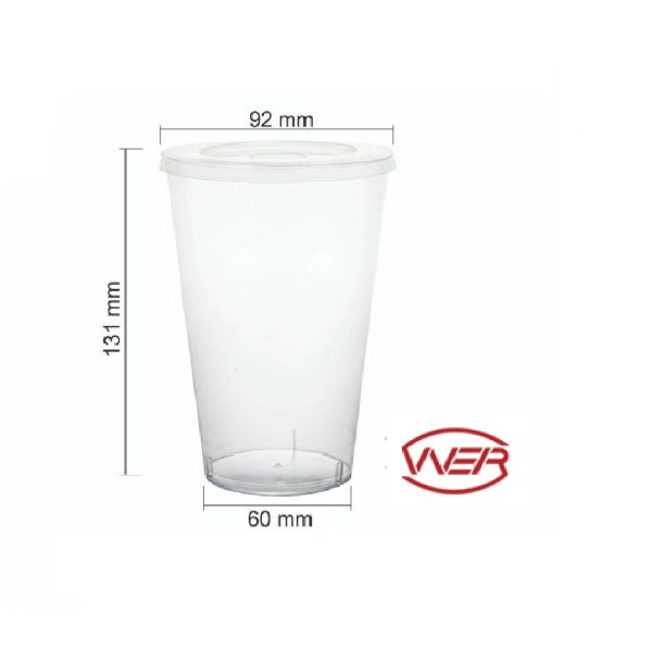 Copo com Tampa Baixa Wear Redondo 550ml C/5 unid