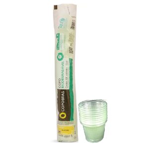 Copo Plast. Copobras 50ml  Biodegradavel Trasnp. C/100