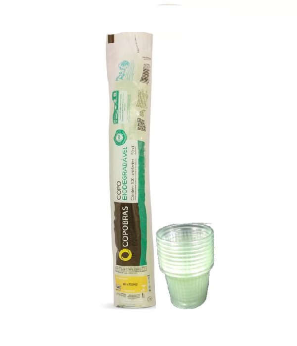 Copo Plast. Copobras 50ml  Biodegradavel Trasnp. C/100