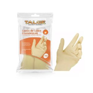 Luva Latex Economica Creme Talge "P".