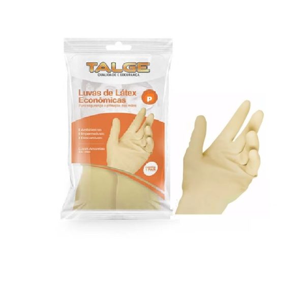 Luva Latex Economica Creme Talge "P".