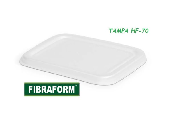 Tampa para Marmitex Isopor Fibraform Retang. 500ml C/50