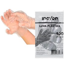 Luva Plastica Descartavel Lisa Inoven C/100.