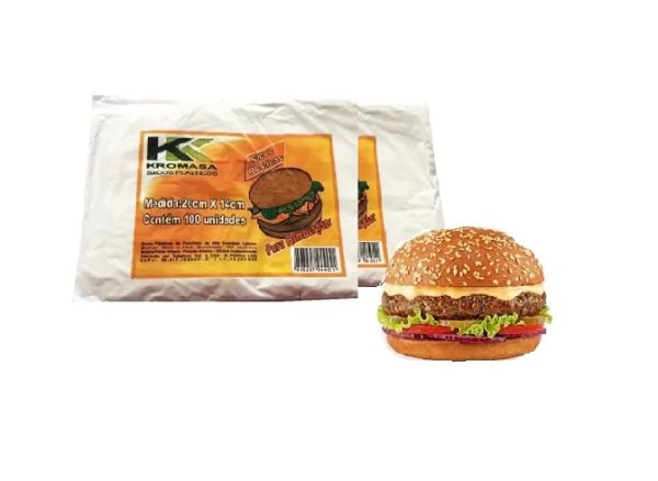 Saco Plastico para Hamburguer 20 X 14cm C/500 Kromasa