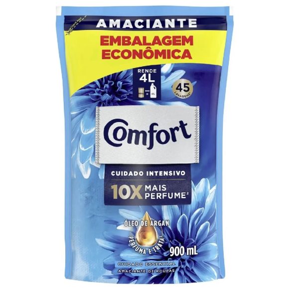 Amaciante de Roupas Concentrado Comfort 900ml Cuidado.
