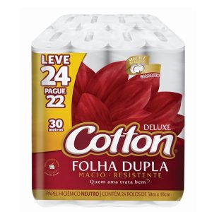 Papel Higienico Cotton F. Dupla 30m C/24 RL