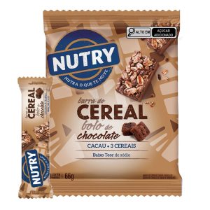 Barra de Cereal C/3 Bolo Chocolate Nutry 22g
