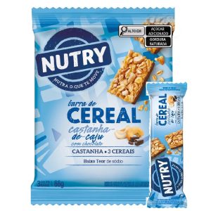 Barra de Cereal C/3 Castanha de Caju Nutry 22g