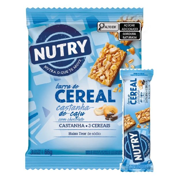 Barra de Cereal C/3 Castanha de Caju Nutry 22g