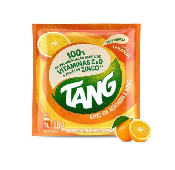 Refresco em Pó Tang 18gr Laranja.