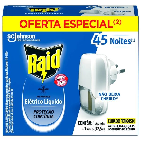 Repelente Liquido Raid AP+Refil 32,9ml Multi.