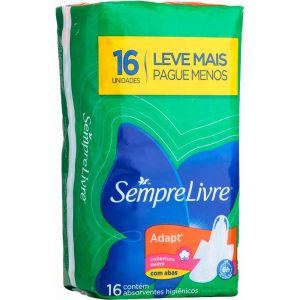 Absorvente Sempre Livre C/Abas C/16 unid
