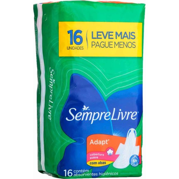 Absorvente Sempre Livre C/Abas C/16 unid