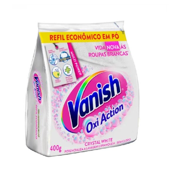 Alvejante em Pó Vanish Sachê 400g White.
