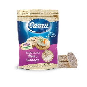 Biscoito de Arroz Camil 150g Chia Linhaça.