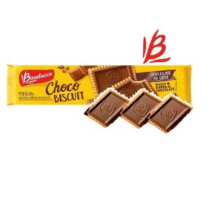 Biscoito Chocolate Biscuit Bauducco 80g ao Leite.