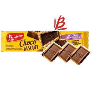 Biscoito Chocolate Biscuit Bauducco 80g Meio Amargo.