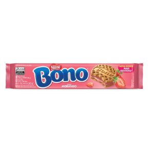 Biscoito Recheado Bono Nestlé 90g Morango.