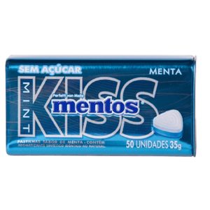 Bala Mentos Kiss 35g Mint.