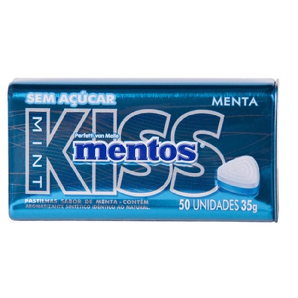 Bala Mentos Kiss 35g Mint.