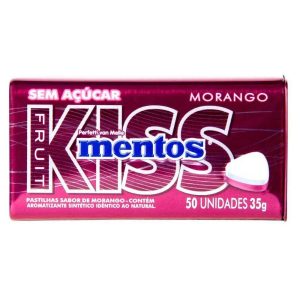 Bala Mentos Kiss 35g Morango.