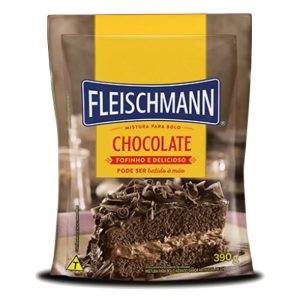 Mistura de Bolo Fleischmann 390g Chocolate.