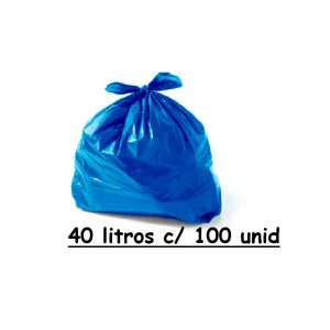 Saco P/Lixo Azul  40L G4 50 X 55cm  C/100 Real.
