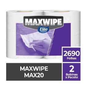 Toalha de Papel Bobina Maxwipe 20 Folha Dupla Elite 22cm X 350m C/2RL