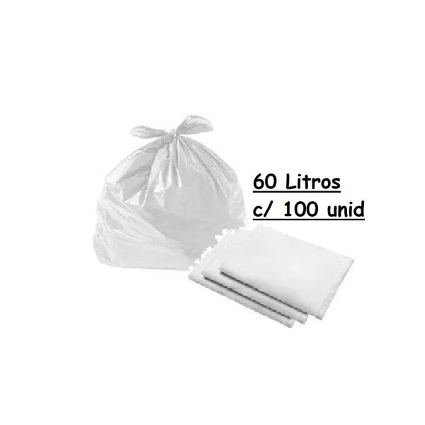 Saco P/Lixo Branco  60L Comercial C/100 Real.