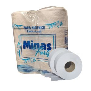 Papel Higiênico Rolão Minas Forty Branco 10X200m C/8RL