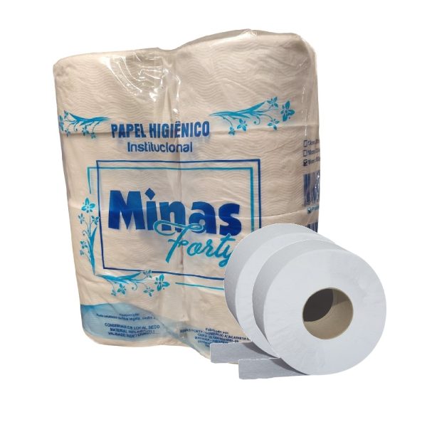 Papel Higiênico Rolão Minas Forty Branco 10X200m C/8RL