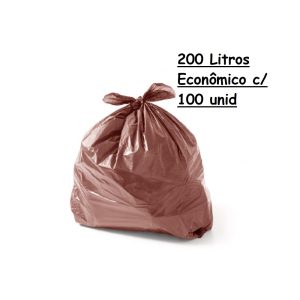 Saco P/Lixo Marrom 200L Econômico C/100  Real.