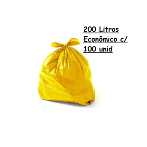 Saco P/Lixo Amarelo 200L Econômico C/100 Real (90/95)