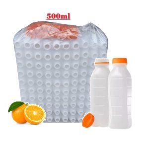 Garrafa Plastica Quadr. Com Tampa(Rosca)  500ml C/100 unid