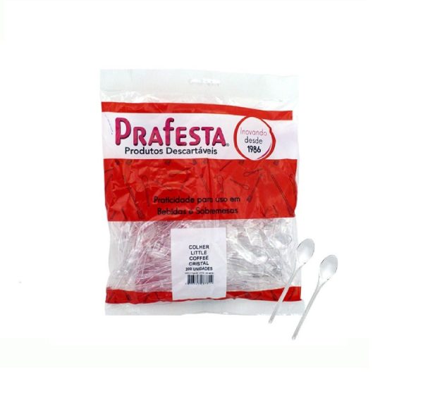 Colher Cristal Para Café Litte Coffé C/200 unid Prafesta.
