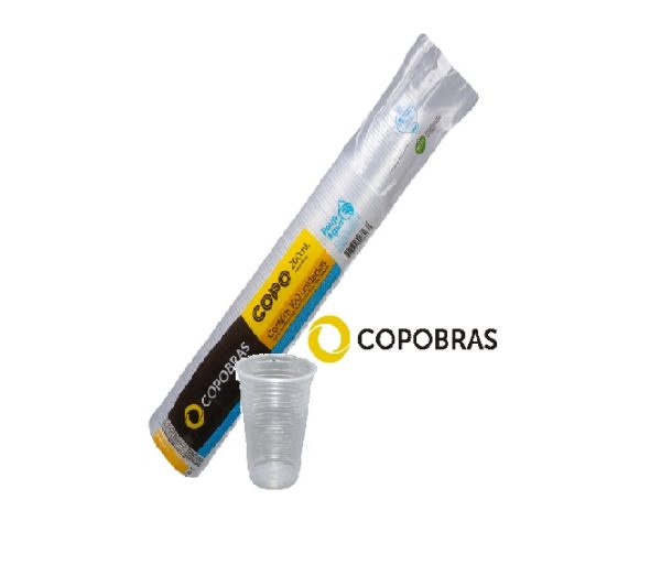 Copo Plastico Copobras 200ml Transp C/100 unid