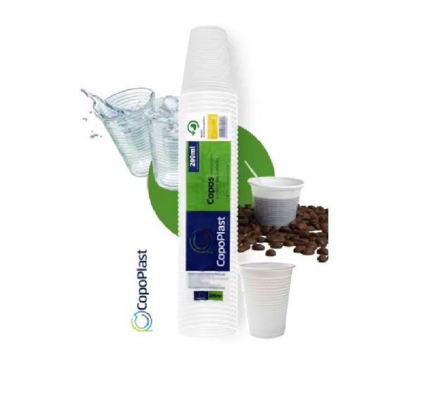 Copo Plast.Copoplast 200ml Branco C/100 unid
