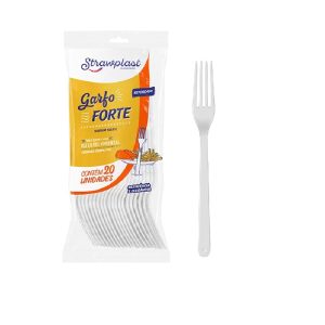 Garfo Branco Forte para Refeição C/500 Straw