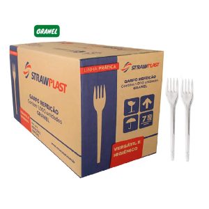Garfo Cristal para Refeição C/1000 Straw