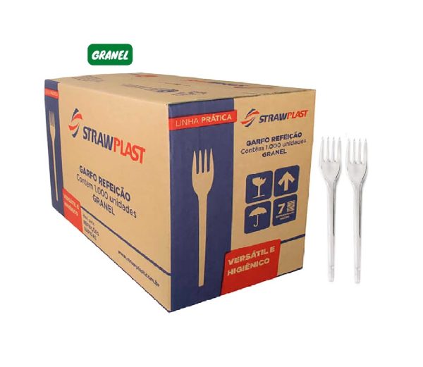 Garfo Cristal para Refeição C/1000 Straw
