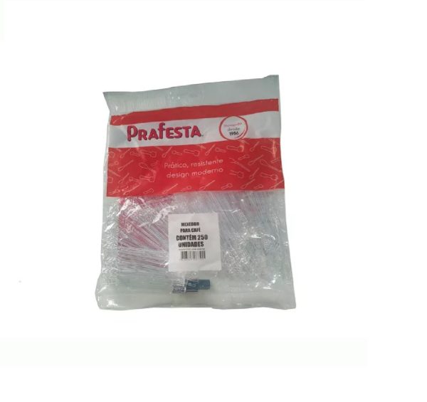Mexedor Cristal Para Café 8,5cm C/250 unid Prafesta